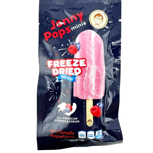 Johnny Pops Freeze Dried Berries & Cream Mini Pop