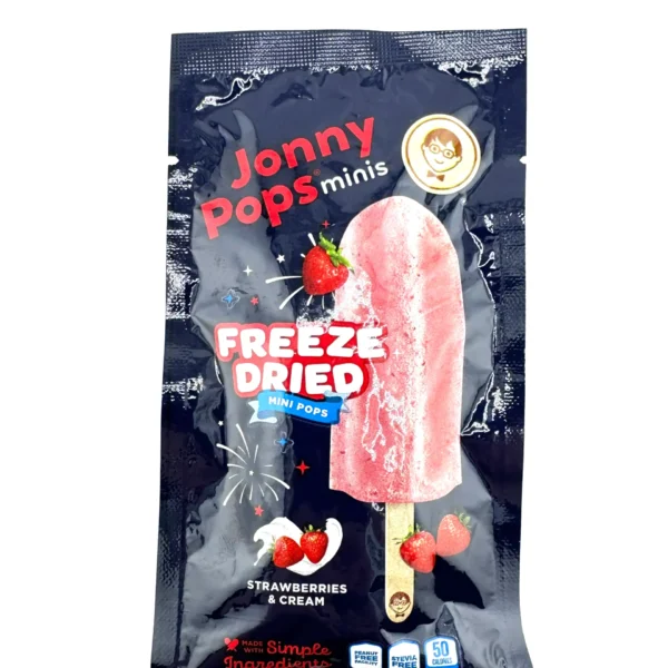 Johnny Pops Freeze Dried Strawberries & Cream Mini Pop