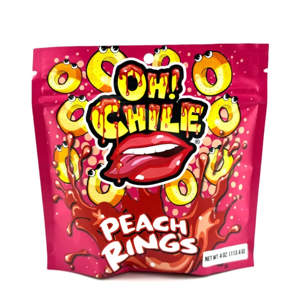 Oh! Chille Peach Rings " Gummies in mexican Spices & Sauce"